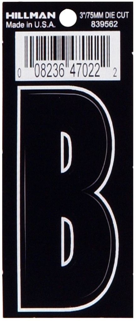3 DIE-CUT BLACK VINYL B