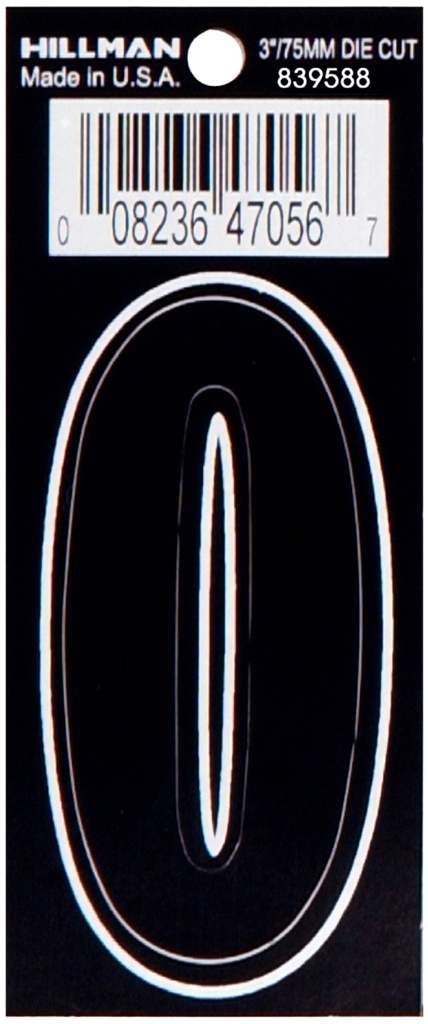 3 DIE-CUT BLACK VINYL O
