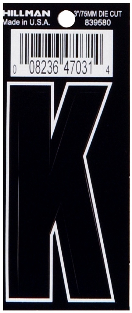 3 DIE-CUT BLACK VINYL K