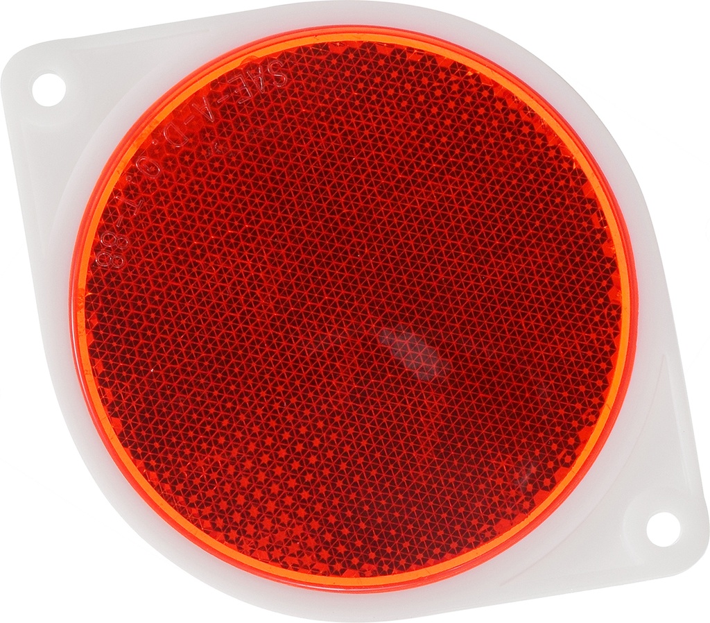 3" Round Red Reflecto Scw/Adhe
