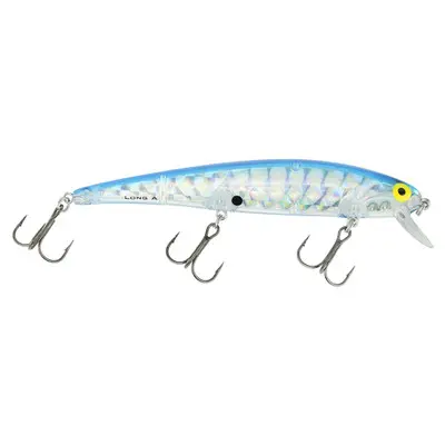 Bomber 15A Long Shallow Diver 4-1/2" Silver Prism-Blue Back