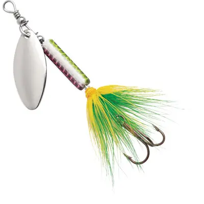 Blue Fox Whip Tail Deep Runner Spinner 1/8oz. Black Chartreuse Pink