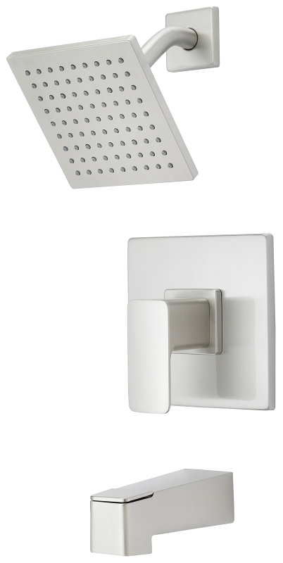 Tub & Shower Faucet Brushed Nickel Square 6" Showerhead