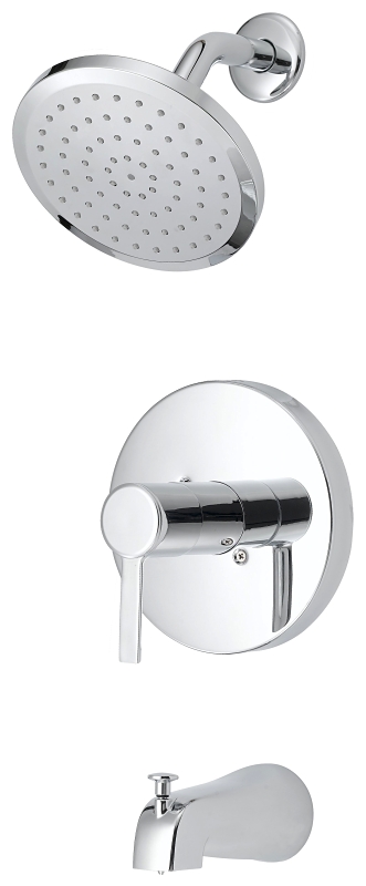 Tub & Shower Faucet 1 Handle Chrome Round 6" Showerhead Pressure Balance Valve