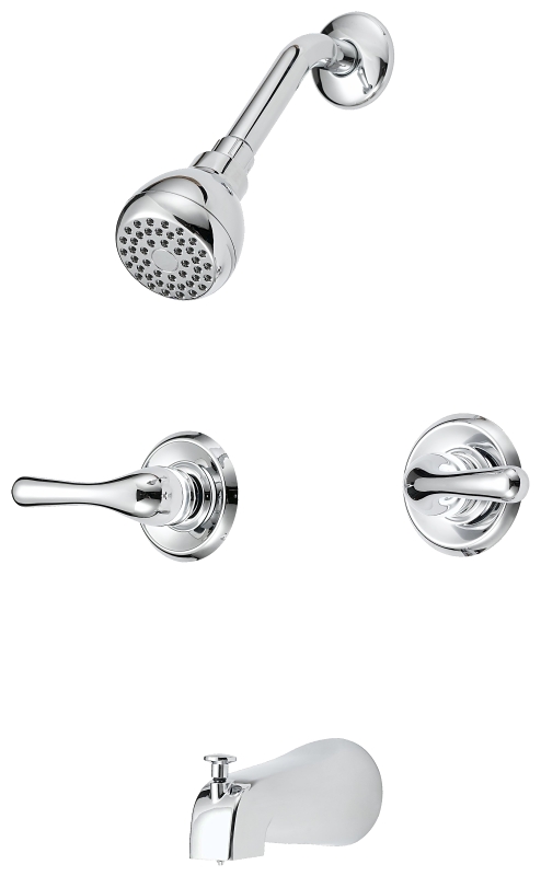 Tub & Shower Faucet 2 Handle Chrome