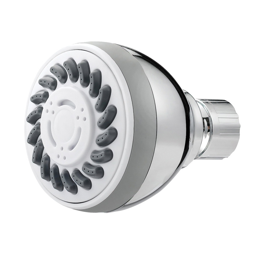 Fixmount Shower Head Chrome Rubber Spray Jets 3 Settings