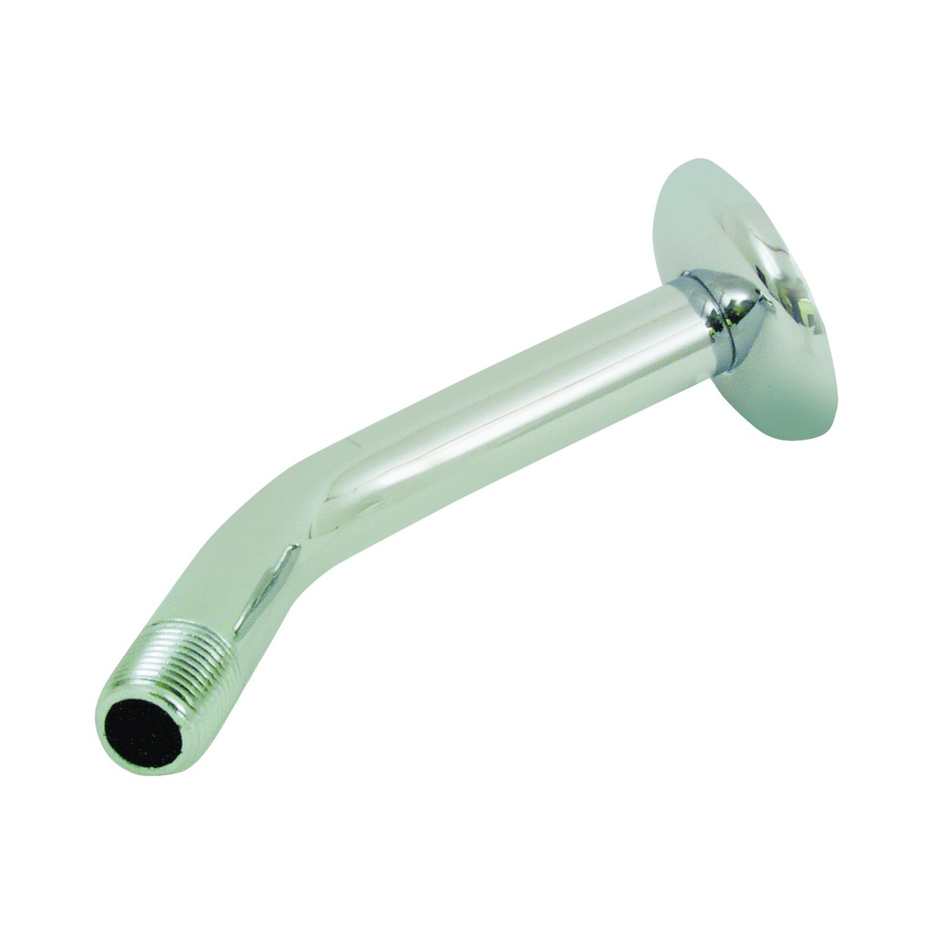 Shower Arm 1/2"x7" Chrome w/Flange Plastic
