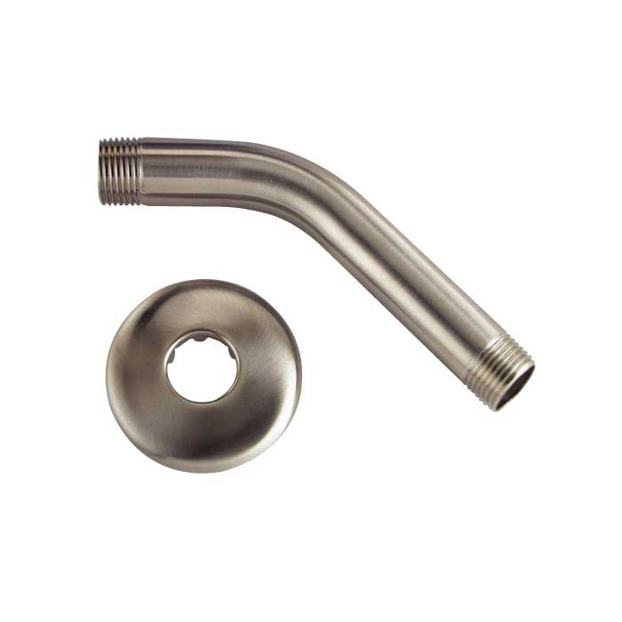 Shower Arm 6" Brushed Nickel Metal