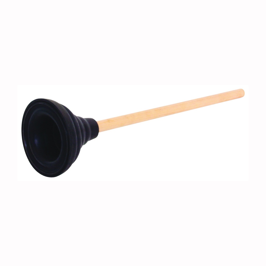 Drain Plunger High Capacity Rubber Head Wood Handle