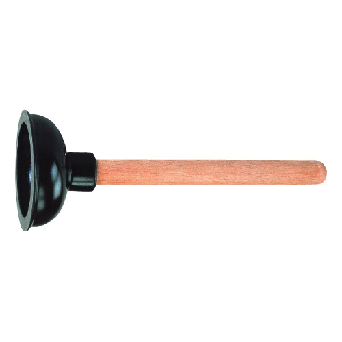 Drain Plunger 4"x10-5/8" Black Rubber