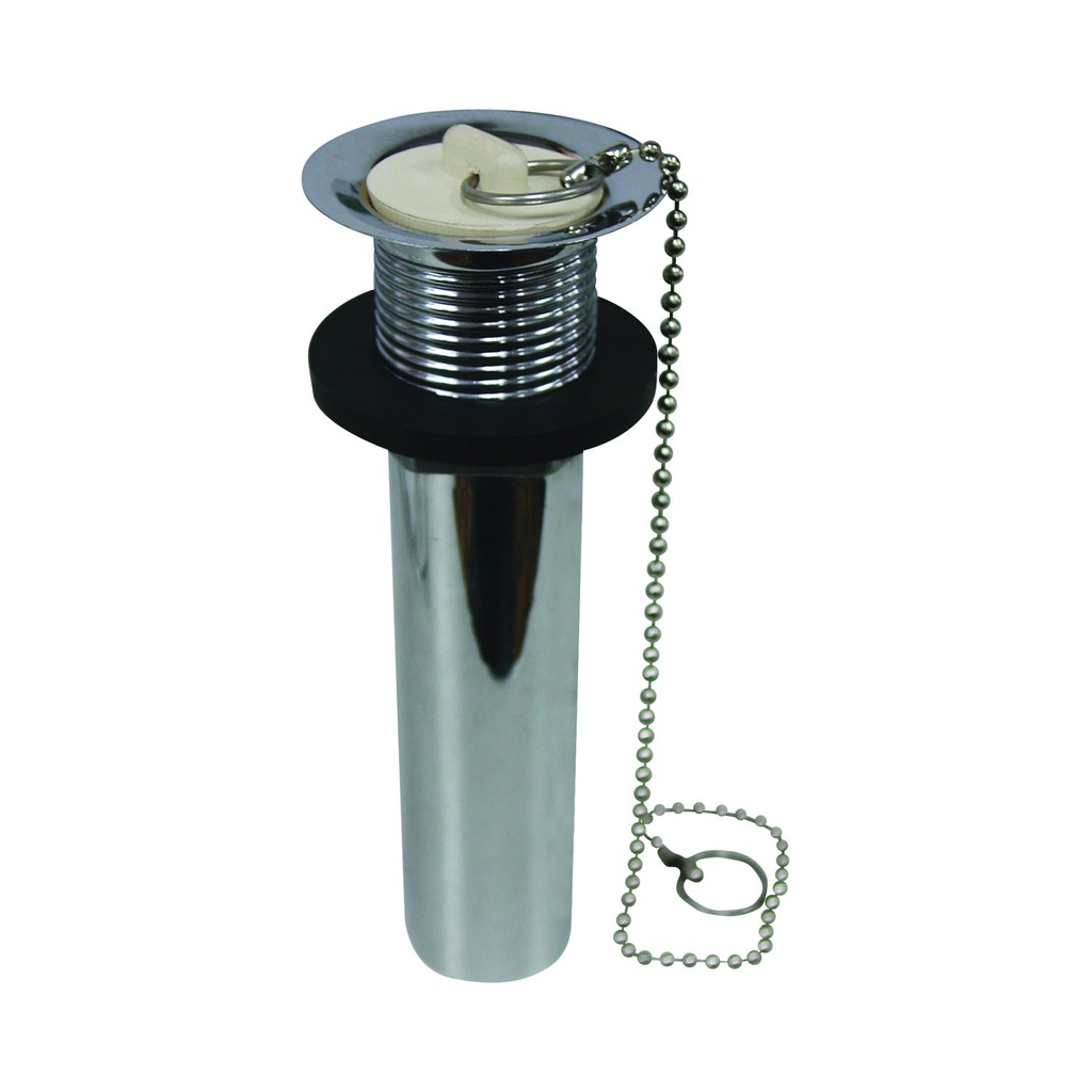 C.O. Plug 1-1/4"x5" Chrome w/Stopper