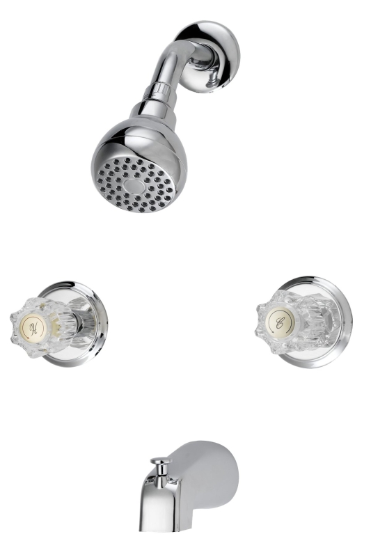 Tub & Shower Faucet 2 Knob Chrome