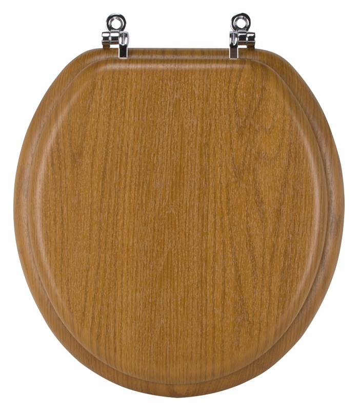 Toilet Seat Round Oak Brown