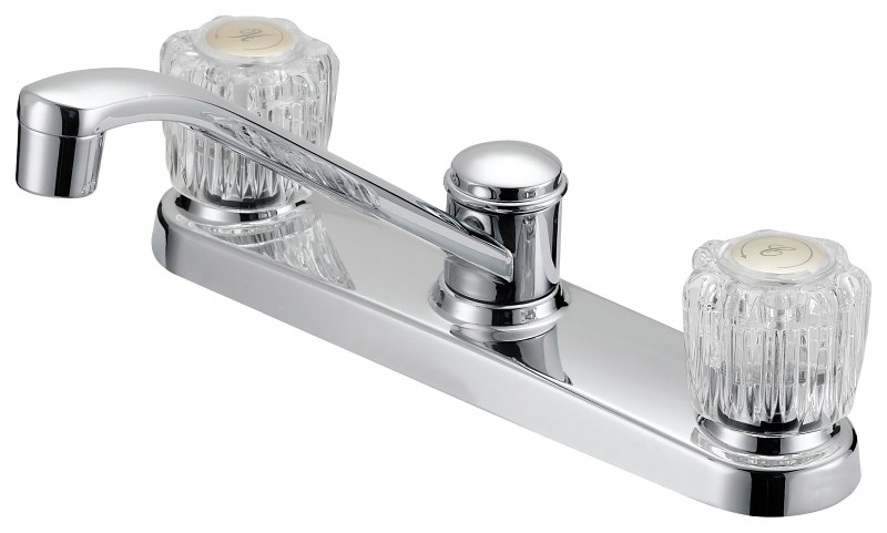 Kitchen Faucet 2 Plastic Knob Chrome