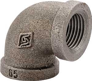 Black 3/4"x1/2" Elbow 90 Degree