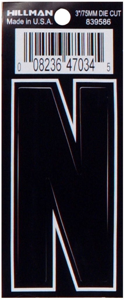 3 DIE-CUT BLACK VINYL N