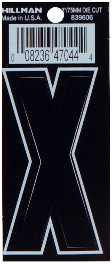 3 DIE-CUT BLACK VINYL X