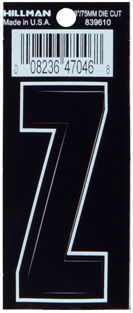 3 DIE-CUT BLACK VINYL Z