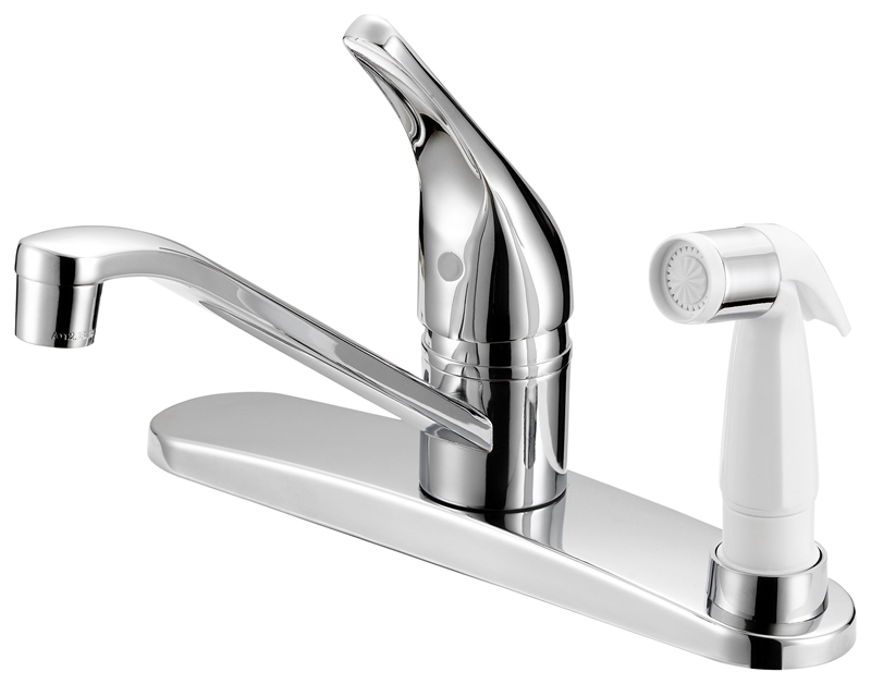 Kitchen Faucet 1 Handle Chrome Sprayer on Deck