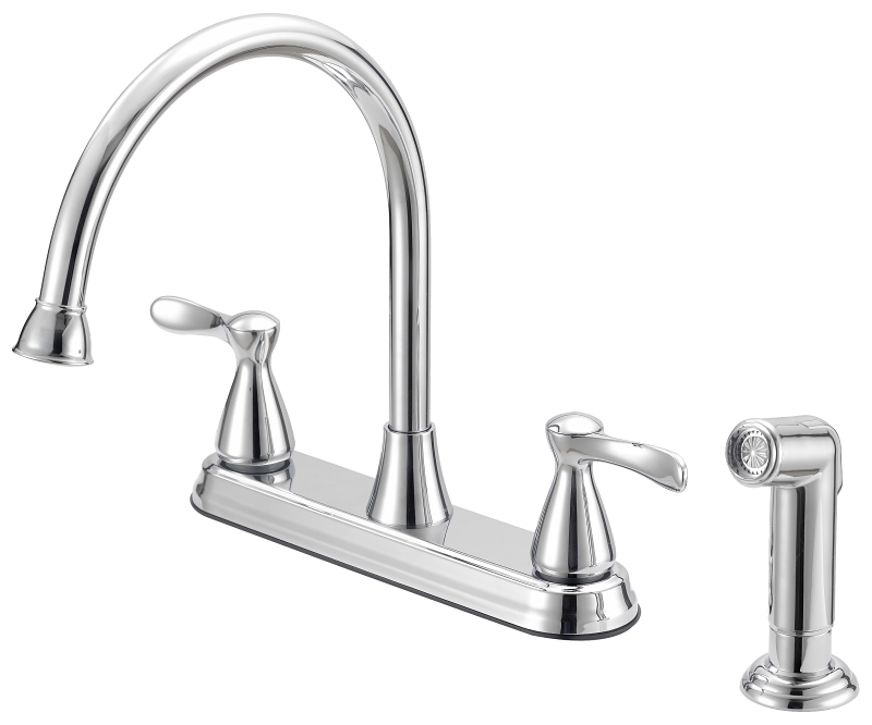 Kitchen Faucet 2 Handle High Arch Chrome
