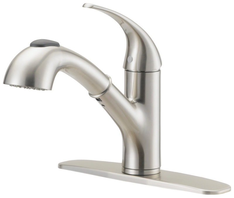 Kitchen Faucet 1 Handle Stainless Steel Pull Out Dual Function Sprayer