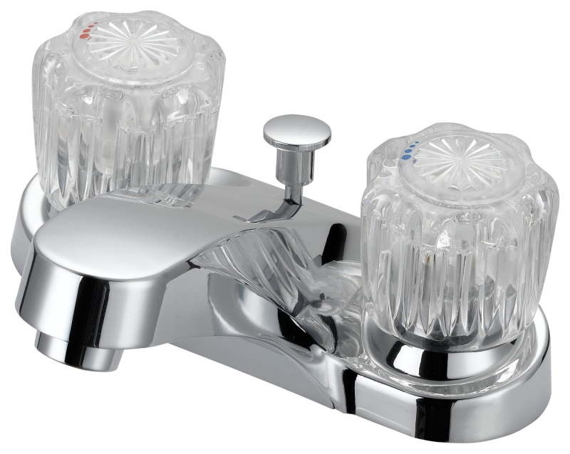 Lavatory Faucet 2 Acrylic Knobs Chrome