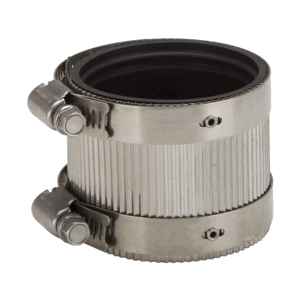 No Hub Coupling 2"x2" Black w/ Stainless Steel Shield
