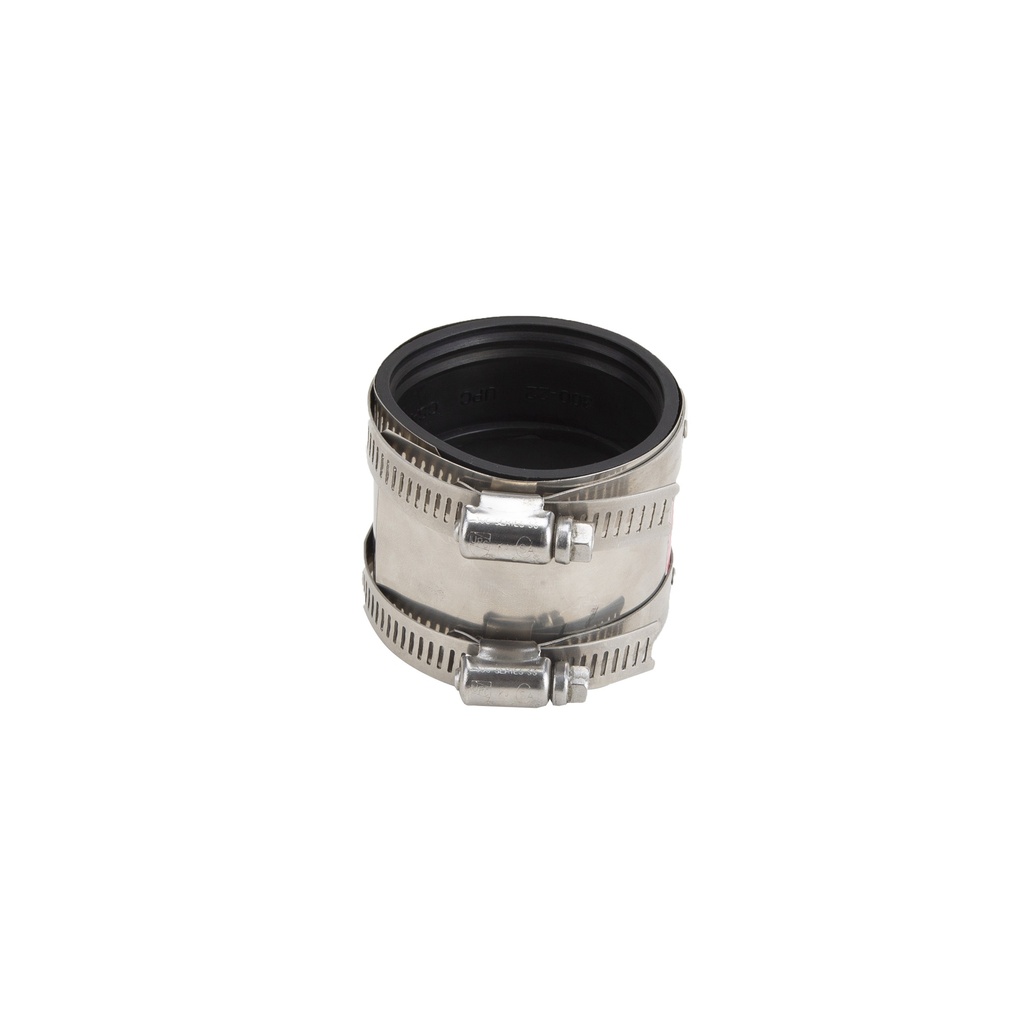 No Hub Coupling 2"x2" Black w/Stainless Steel Shield