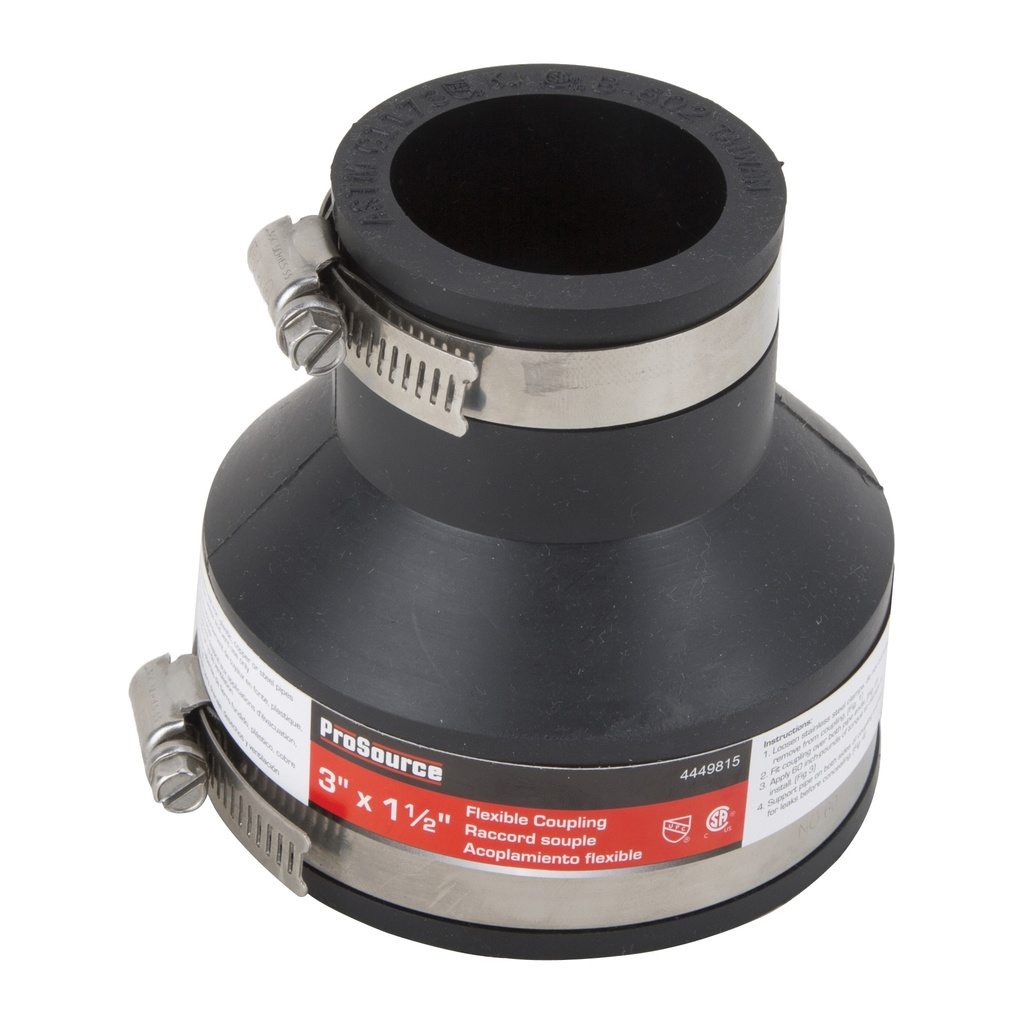 Flexible Coupling 3"x1½" Black