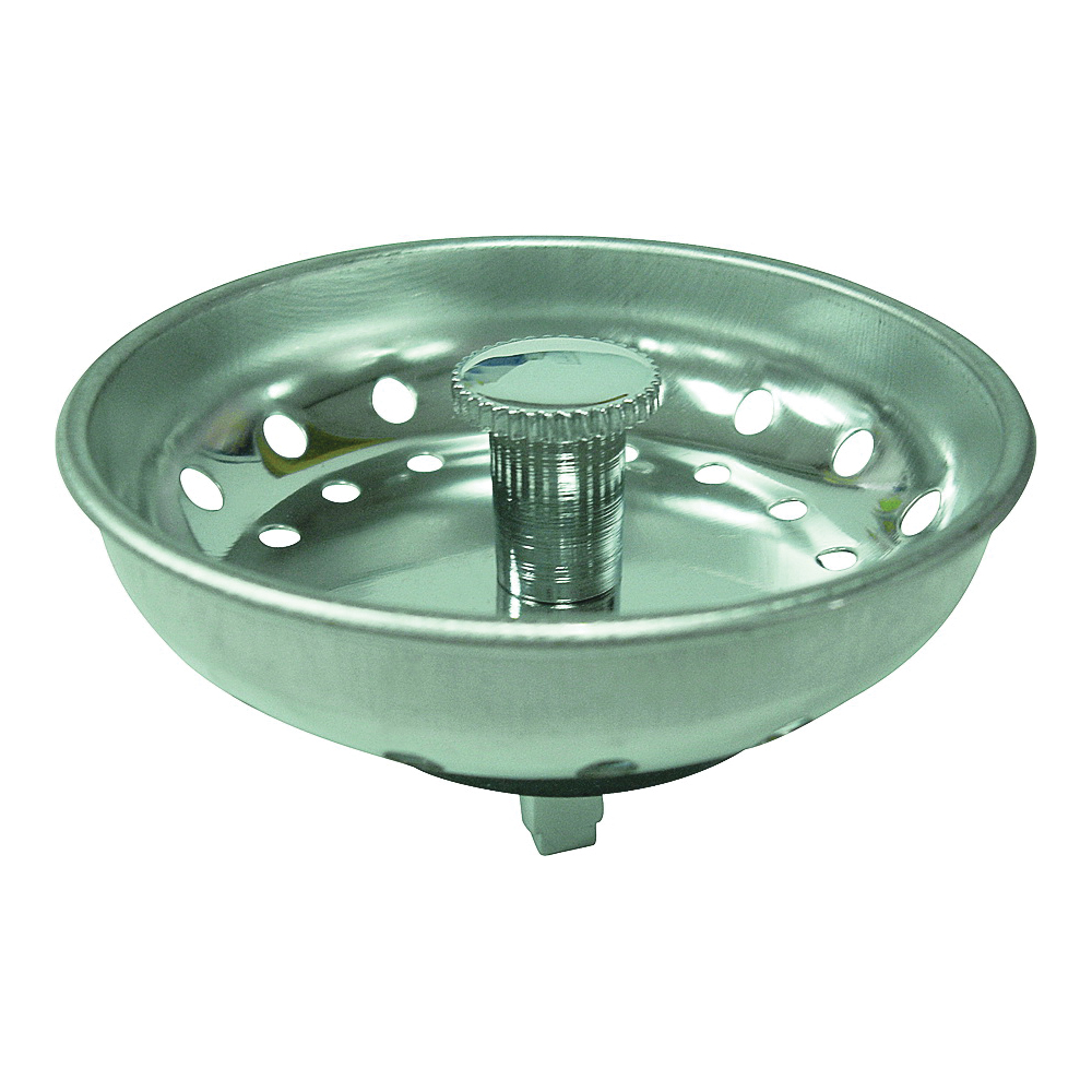 Strainer Basket 3.2" Stainless Steel w/Chrome Peg Post