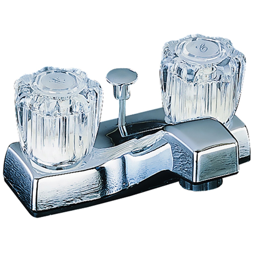 Lavatory Faucet 2 Knob Acrylic Chrome w/Pop-Up Assembly
