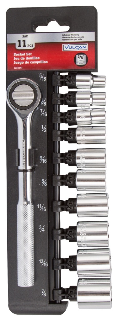 Socket Set SAE 3/8" Drive 11pc
