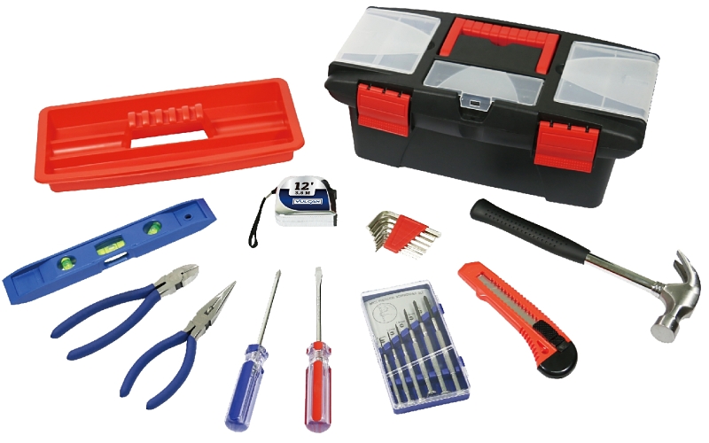 Tool Set Home Repair 23pc w/Tool Box