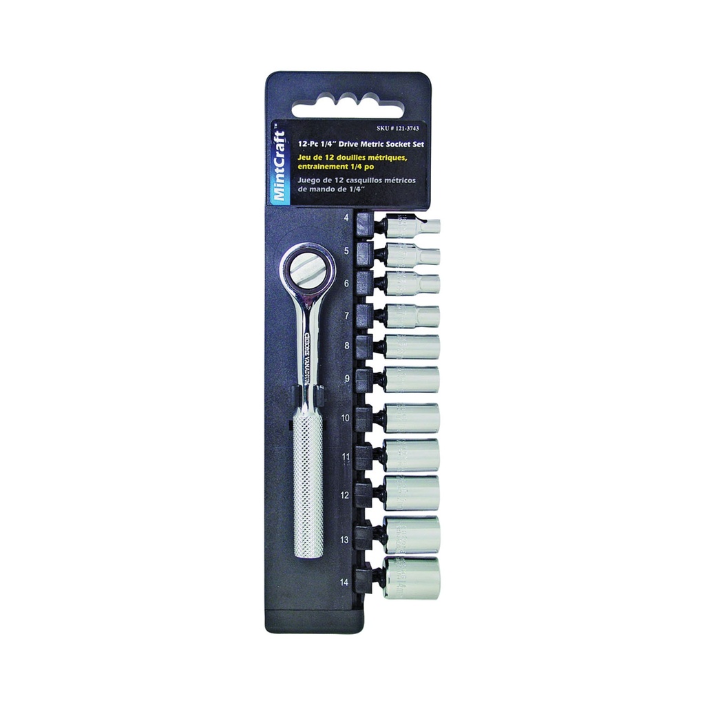 SOCKET SET 12PC METRIC 1/4 DR