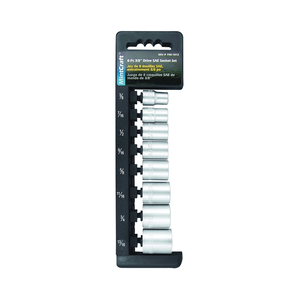 Socket Set SAE 3/8" Drive 8pc