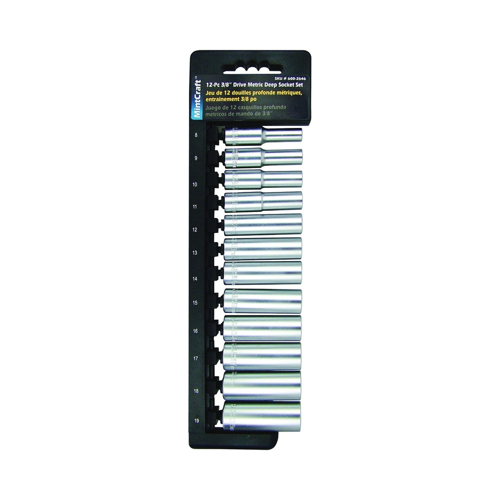 DEEP SOCKET SET 12PC 3/8DRIVE