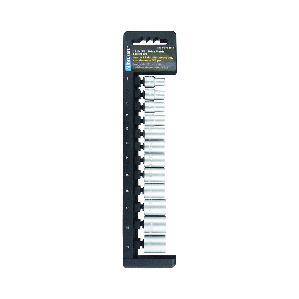 SOCKET SET 12PC 3/8DR METRIC