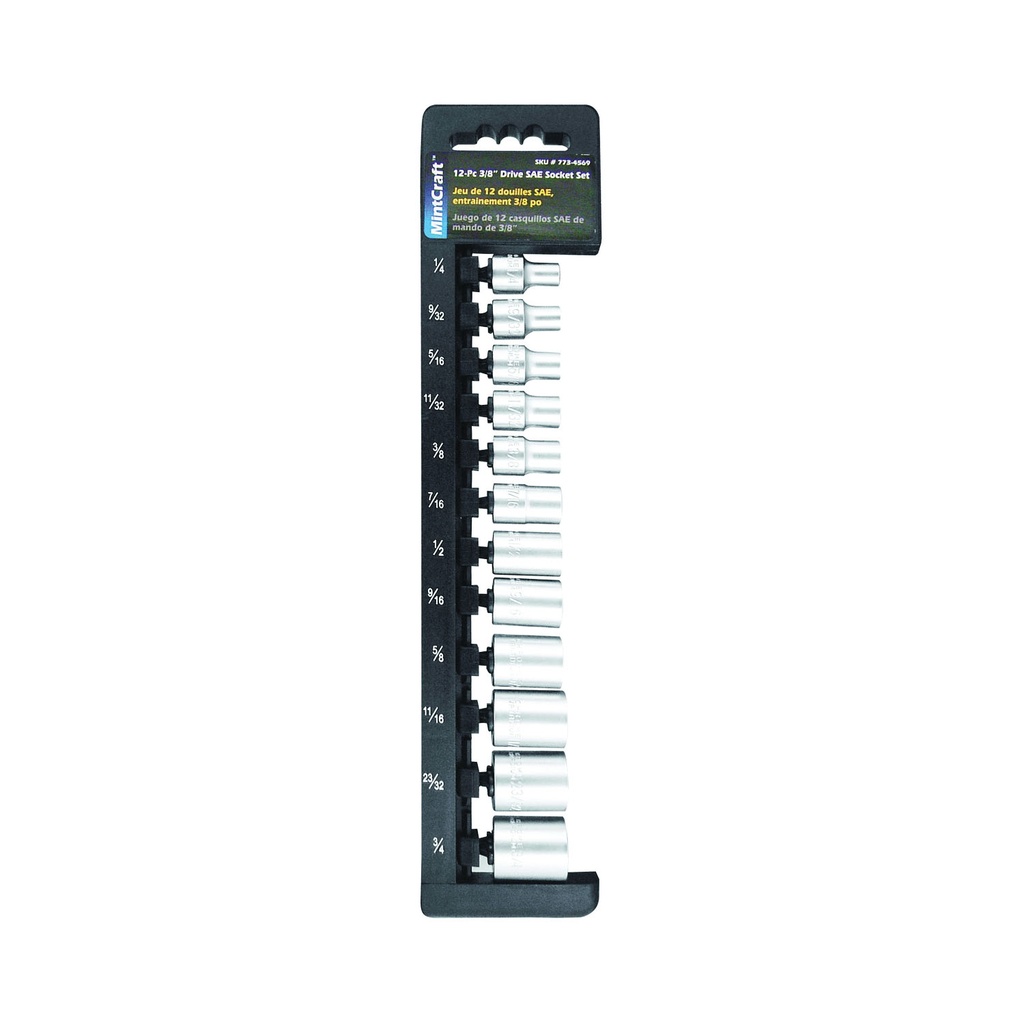 SOCKET SET SAE 12PC 3/8DRIVE