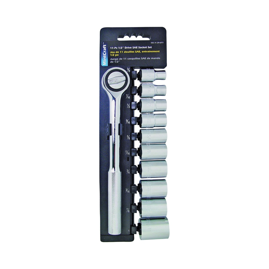 Socket Set SAE 1/2" Drive 11pc