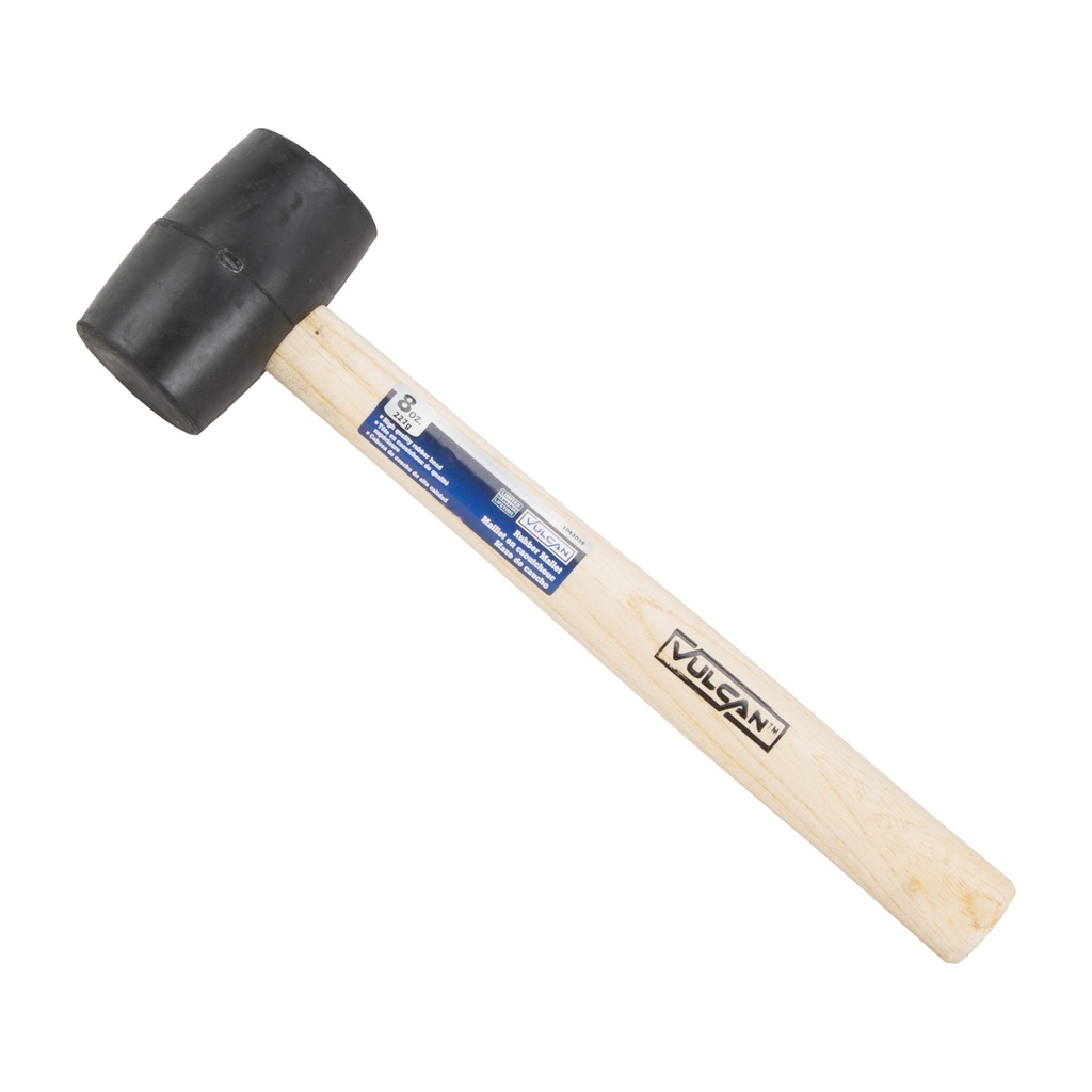 RUBBER MALLET WOOD HANDLE 8OZ