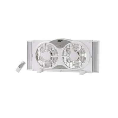 Twin Window Fan 9" w/ Remote Control White