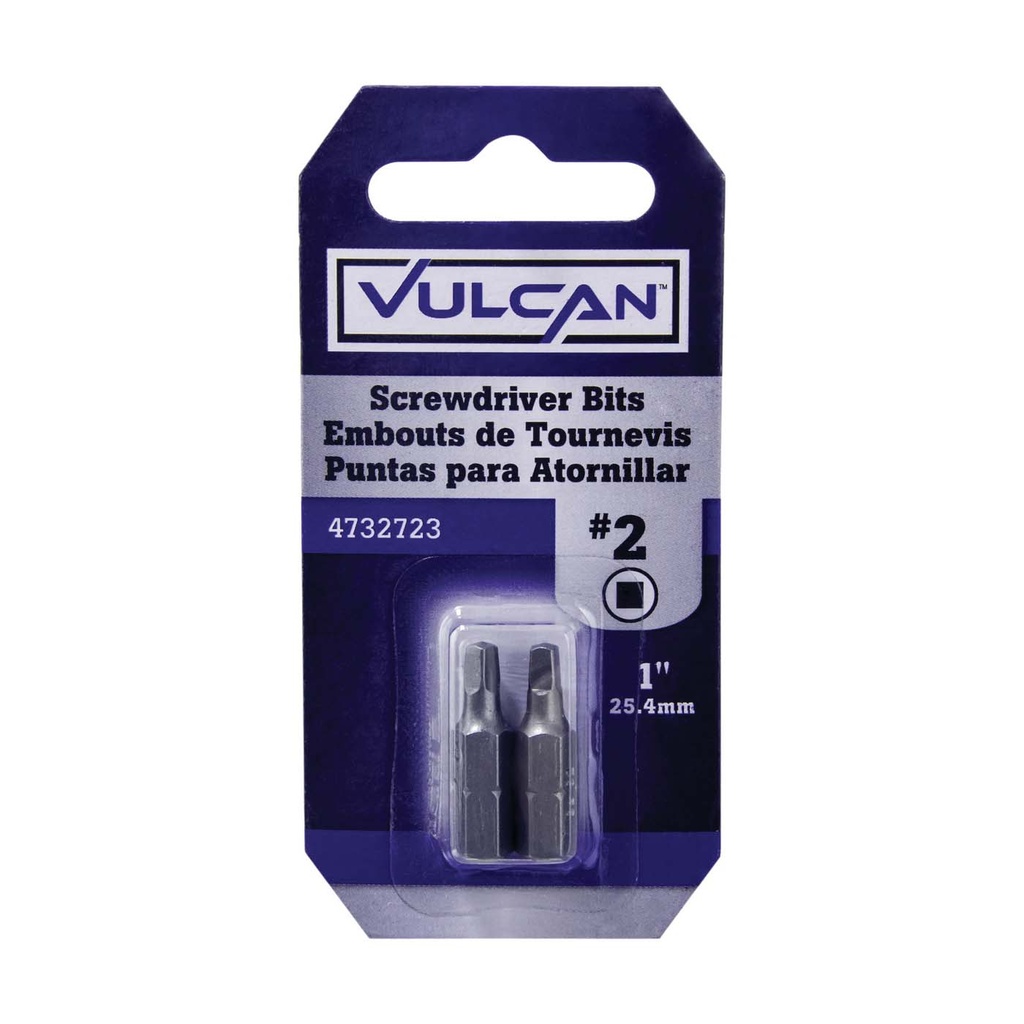 Screwdriver Bit #2 Square 1" 2pk