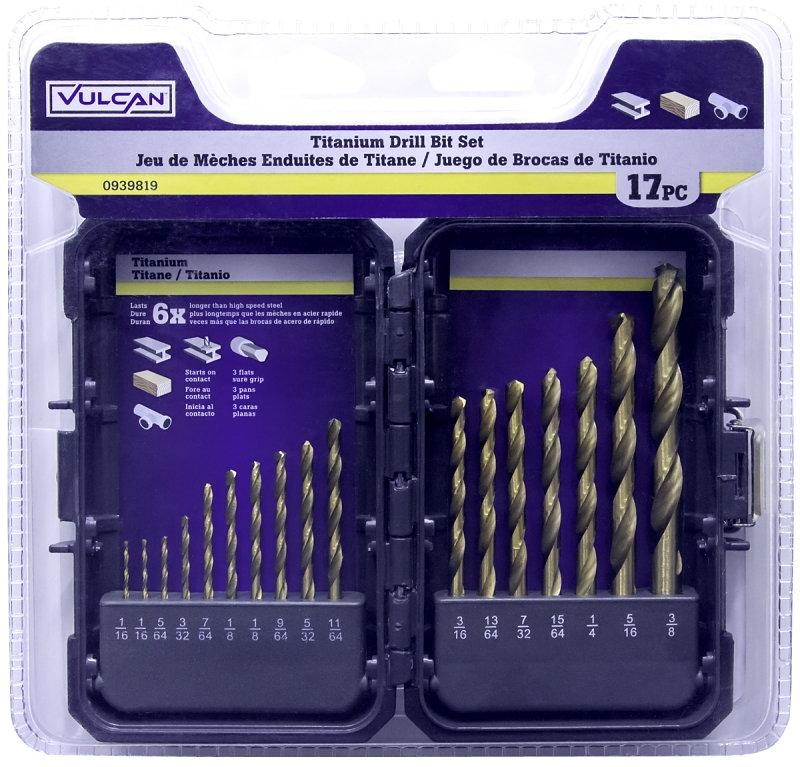 Drill Bit Set Titanium 17pc