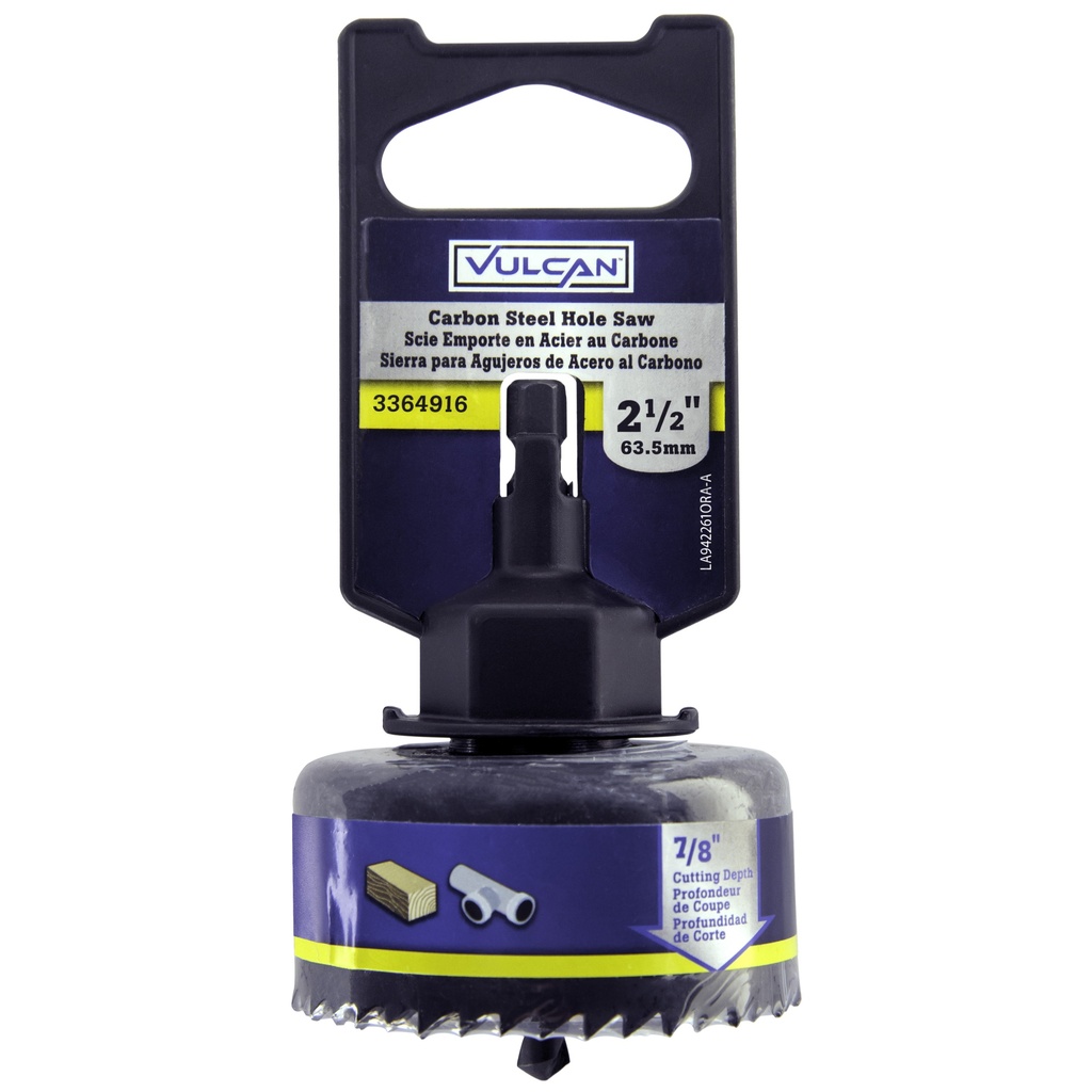 Hole Saw 2-1/2" Carbon Steel w/Mandrel
