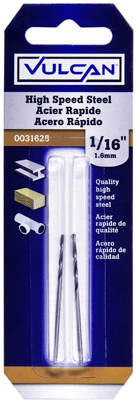 Drill Bit High Speed Steel 1/16" 2PK