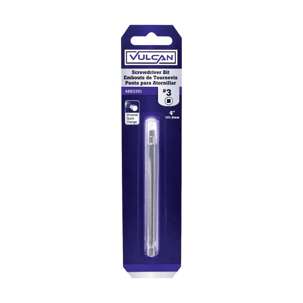 Screwdriver Bit #3 Square 4"