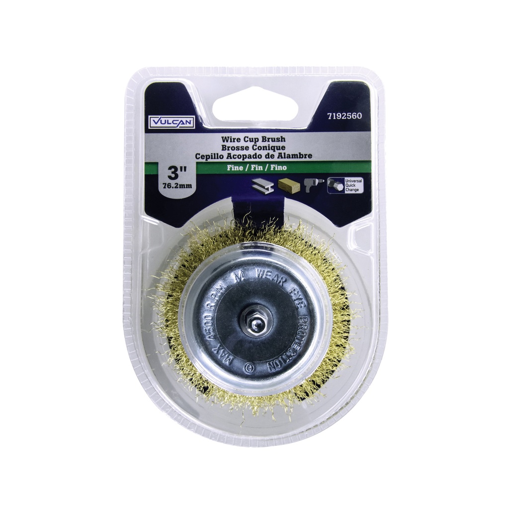 CUP BRUSH 1/4IN SHNK FINE 3IN