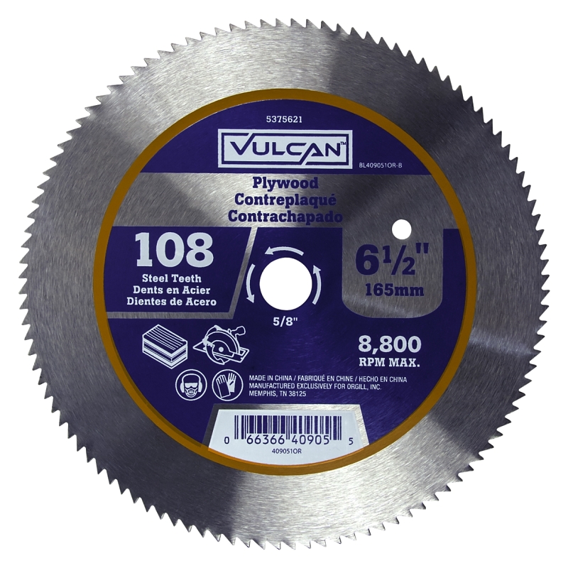 Circular Saw Blade 6-1/2" x 108T Steel Teeth