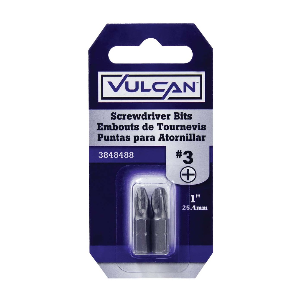 Screwdriver Bit #3 Phillips 1" 2pk
