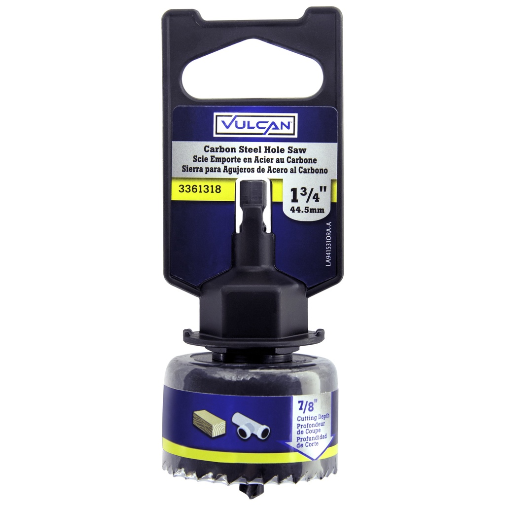 Hole Saw 1-3/4" Carbon Steel w/Mandrel